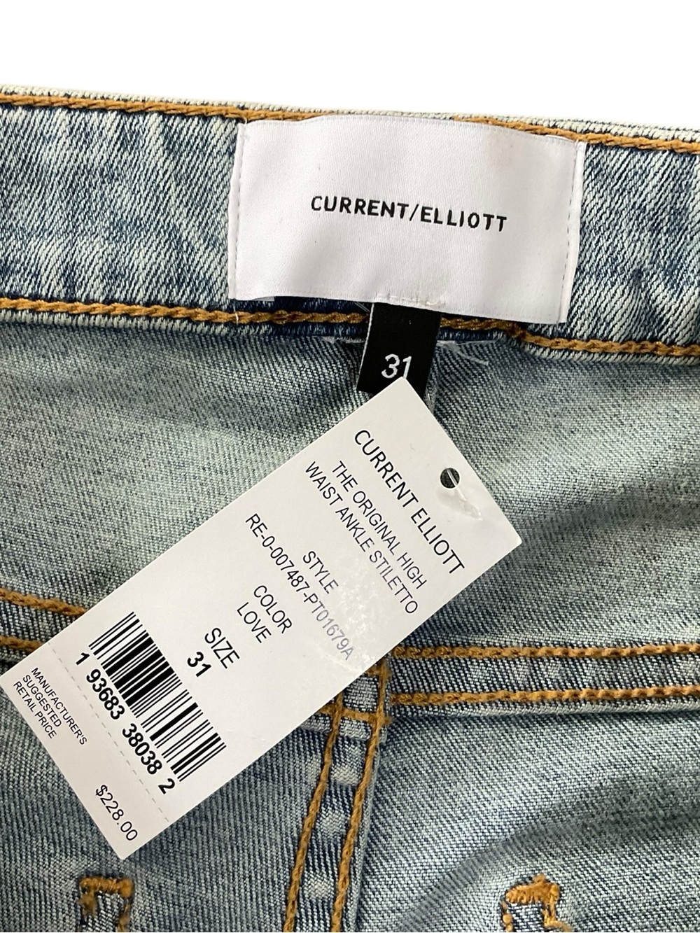 Current/Elliott Original High Waist Ankle Stiletto Light Blue Jeans Size 31 - Picture 3 of 9